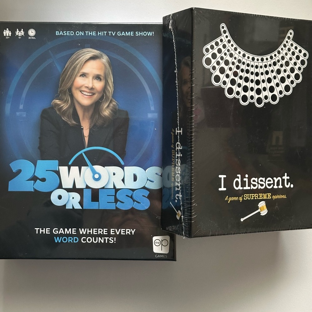 Games Bundle: 25 Words or Less and I Dissent — NEW & Unopened!